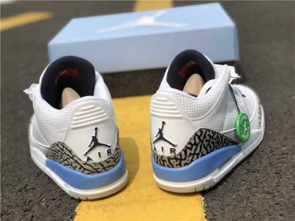 2020 Air Jordan 3 Retro UNC with Jumpman logo heel