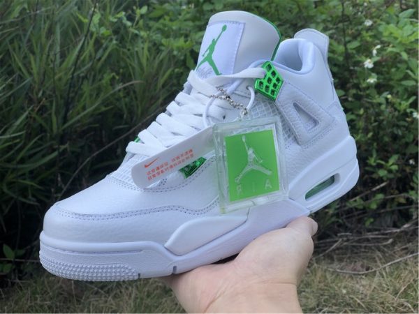 2020 New Jordan 4 Retro Pine Green-Metallic Silver shoes