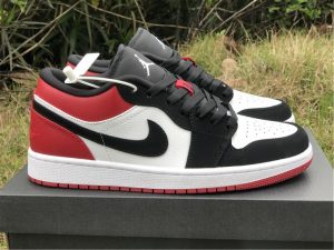 Air Jordan 1 Low Black Toe 116 White Black Gym Red