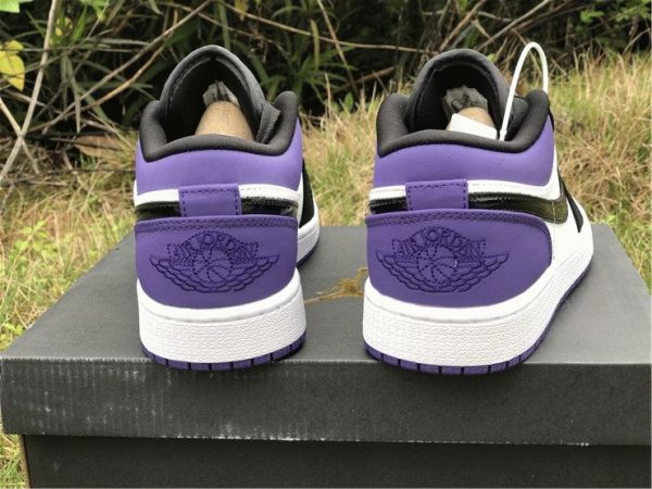 Air Jordan 1 Low Court Purple wings on heel