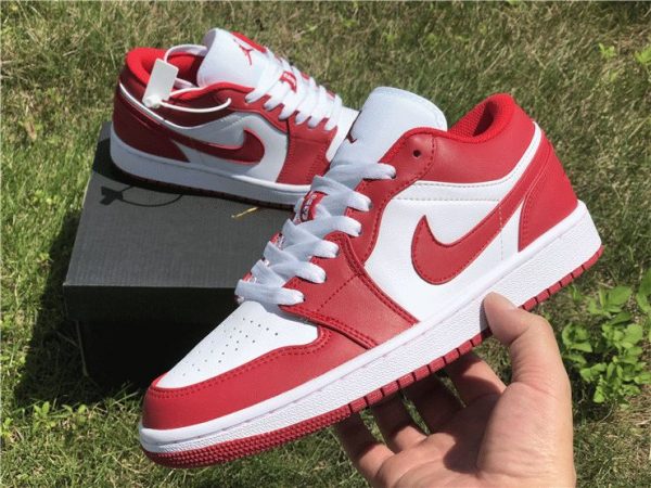 Air Jordan 1 Retro Low Gym Red on hand look