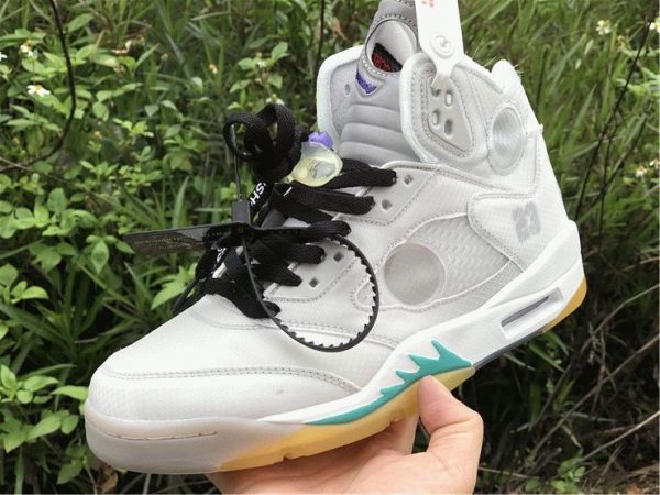 Air Jordan 5 Off-White White Teal for sale