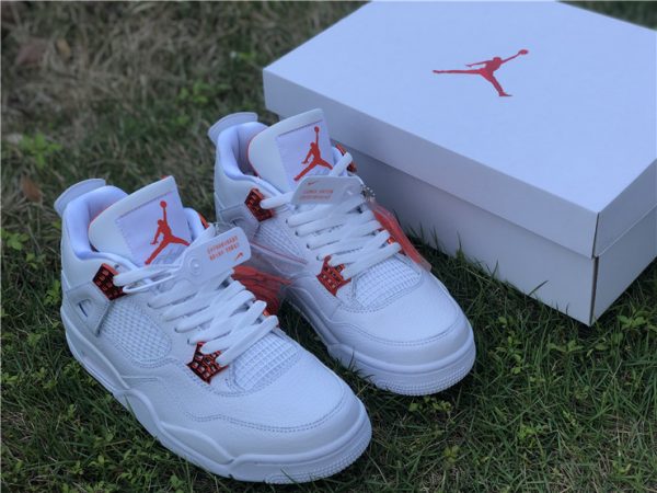 Jordan 4 Retro Metallic Team Orange white