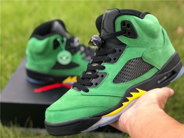 New Air Jordan 5 SE Oregon Apple Green on hand