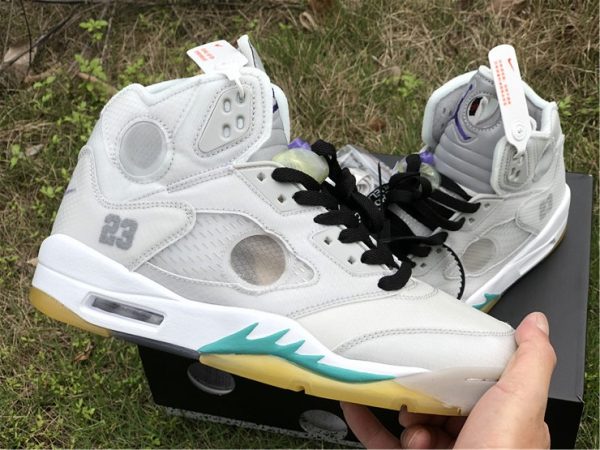 new Air Jordan 5 Off-White White Teal