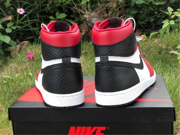 Air Jordan 1 High OG Satin Snake black red heel