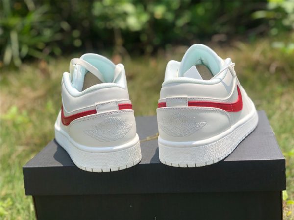 Air Jordan 1 Low Milk White Red heel
