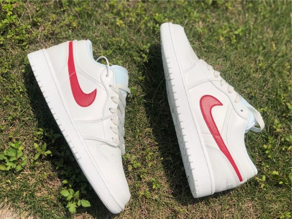 Air Jordan 1 Low Milk White Red swoosh