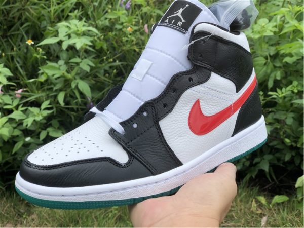 Air Jordan 1 Mid Lucid Green Alternate Swooshes on hand