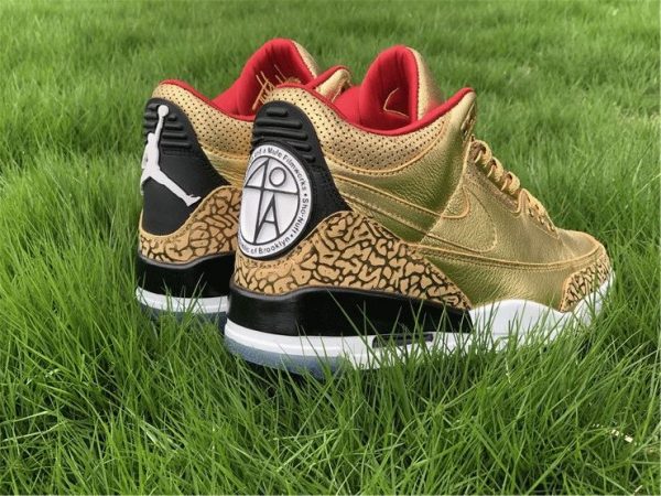 Air Jordan 3 JTH Gold Oscars both logo