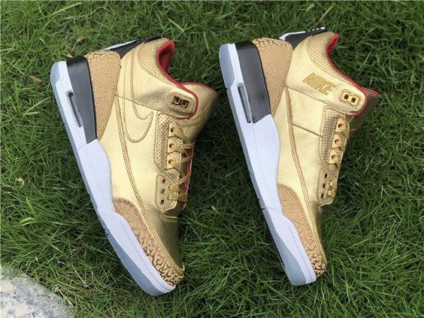 Air Jordan 3 JTH Gold Oscars lateral medial