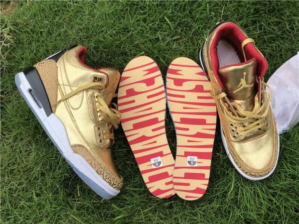 Air Jordan 3 JTH Gold Oscars with insole