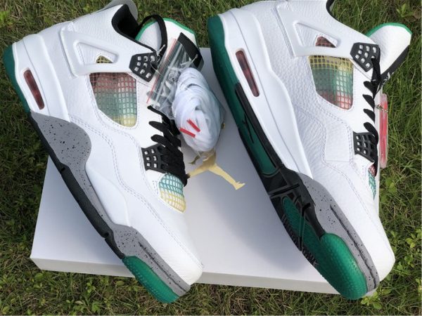 Air Jordan 4 Rasta Carnival Lucid Green panel