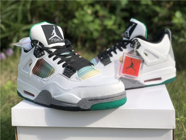 Air Jordan 4 Rasta Carnival Lucid Green toe