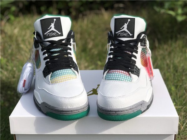 Air Jordan 4 Rasta Carnival Lucid Green tongue