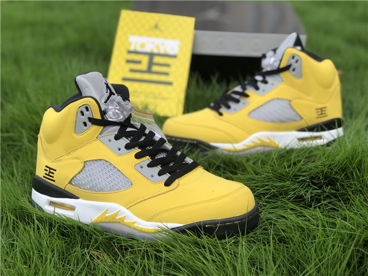 Limited Air Jordan 5 Tokyo T23 Yellow Toe Varsity Maize Sneaker