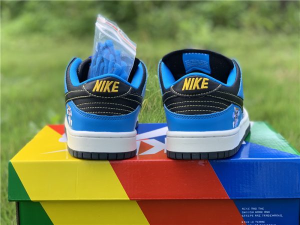 Nike SB Dunk Low x Instant Skateboards yellow heel