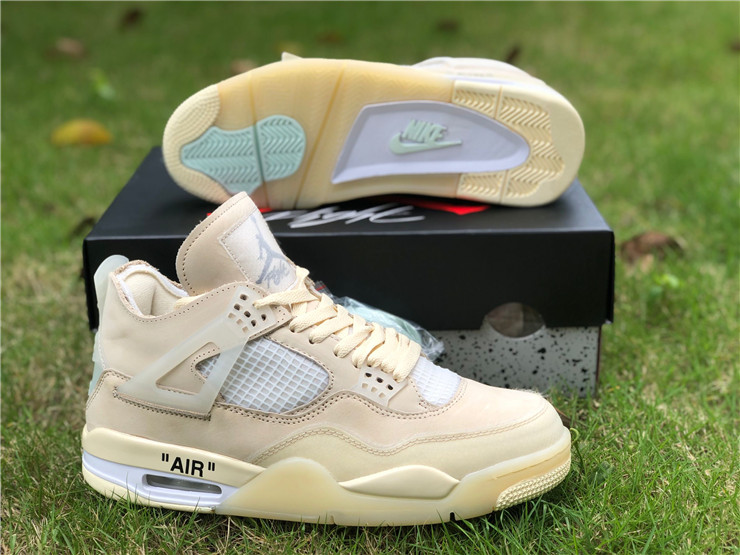 Virgil Abloh NewAir Jordan 4 Off-White Sail Cream