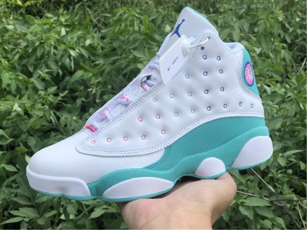 2020 Air Jordan 13 GS White Soar-Aurora Green-Digital Pink 439358-100 On-hand