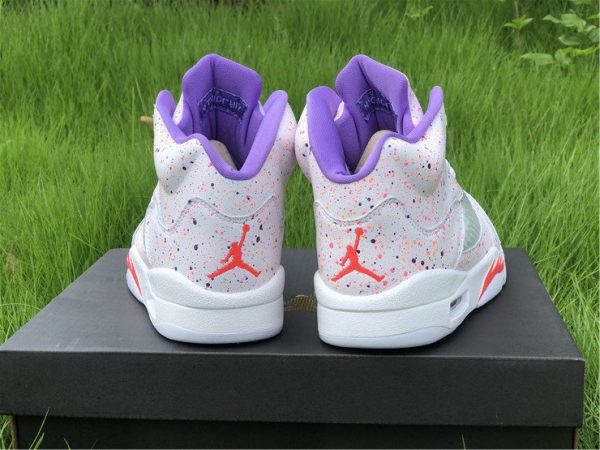 2020 Air Jordan 5 GS Easter Splatter CT1605-100 Heel