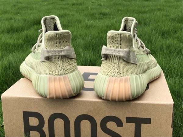 2020 adidas Yeezy Boost 350 V2 Sulfur FY5346 Green-Yellow Heel