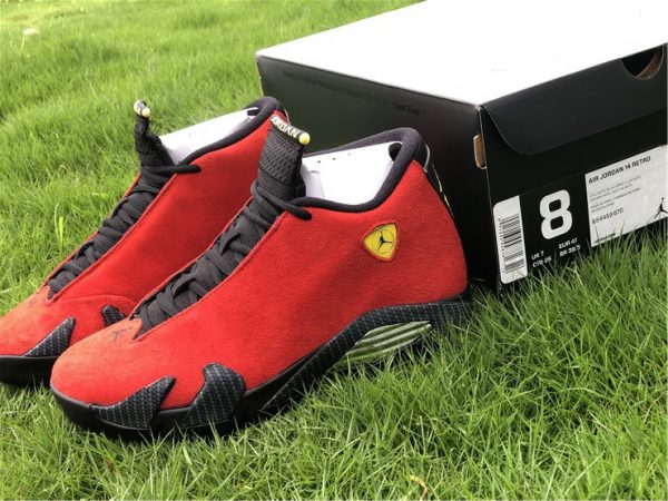 Air Jordan 14 Varsity Red Ferrari suede