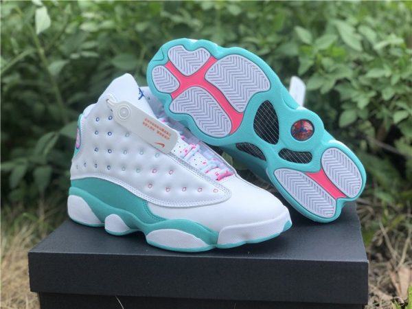 Buy 2020 Air Jordan 13 GS White Soar-Aurora Green-Digital Pink 439358-100