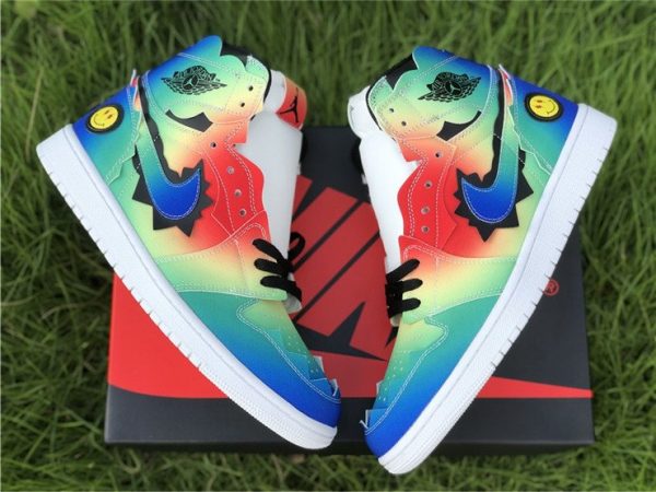 Cheap J Balvin x Air Jordan 1 High Multi-Color Black-Pink Foam