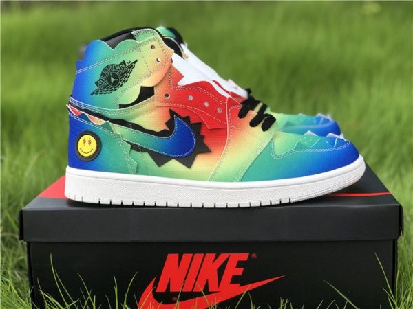 J Balvin x Air Jordan 1 High Multi-Color Black-Pink Foam