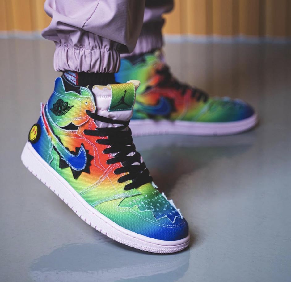 J Balvin x Air Jordan 1 High on feet look