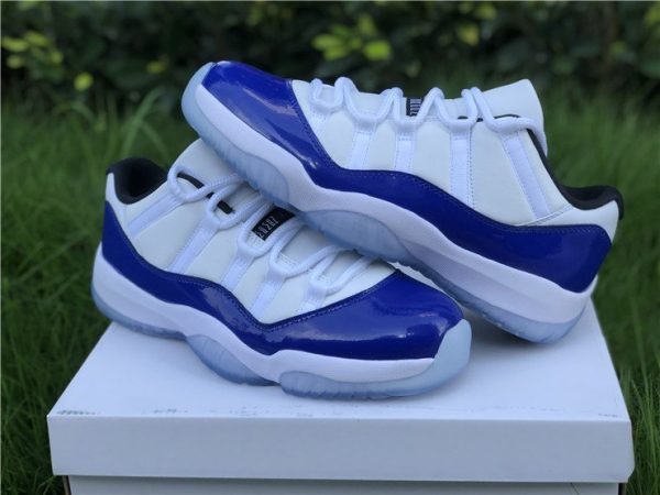 Men and Womens Air Jordan 11 Low Concord AH7860-100 Panel