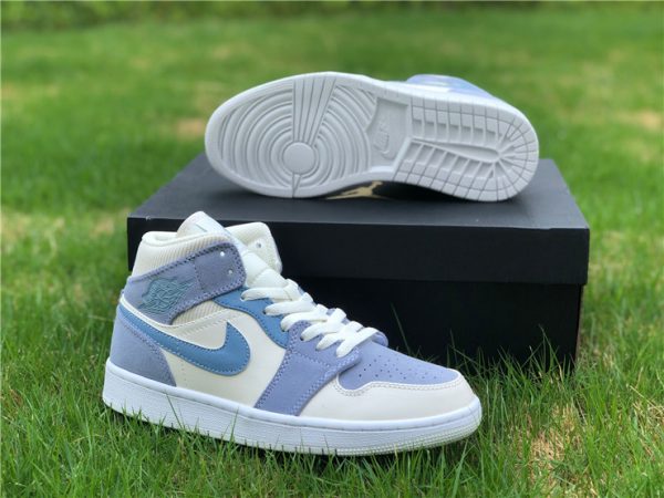 Air Jordan 1 Mid Light Blue Grey Aqua 2020