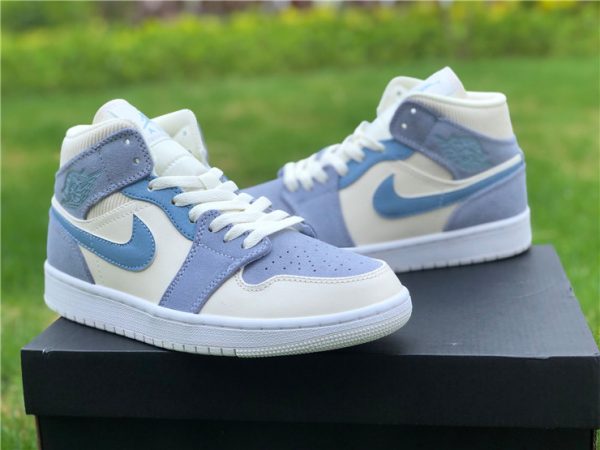 Air Jordan 1 Mid Light Blue Grey Aqua grey