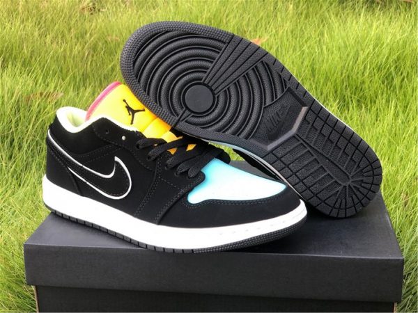 Air Jordan 1 Multi-Color Black Aurora Green bottom sole