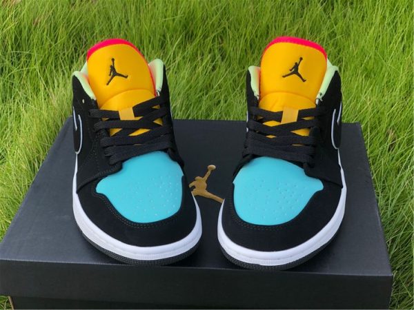 Air Jordan 1 Multi-Color Black Aurora Green yellow