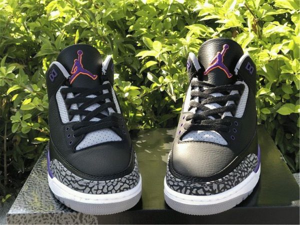 Air Jordan 3 Court Purple tongue