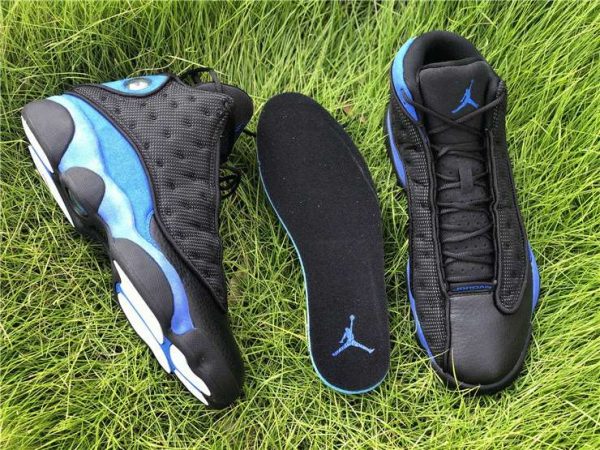 Black Hyper Royal Air Jordan 13 in sole