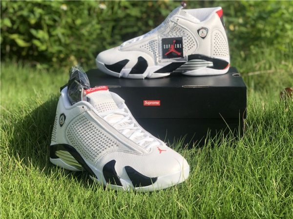 Buy Supreme x Air Jordan 14 White University Red BV7630-106