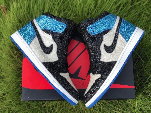 Fragment design x Nike Air Jordan 1 Glitter swooshes