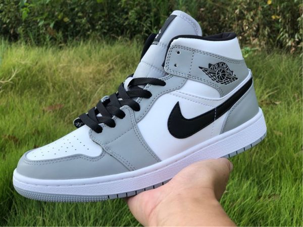 Jordan 1 Mid Light Smoke Grey on hand