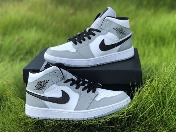 Jordan 1 Mid Light Smoke Grey swoosh'