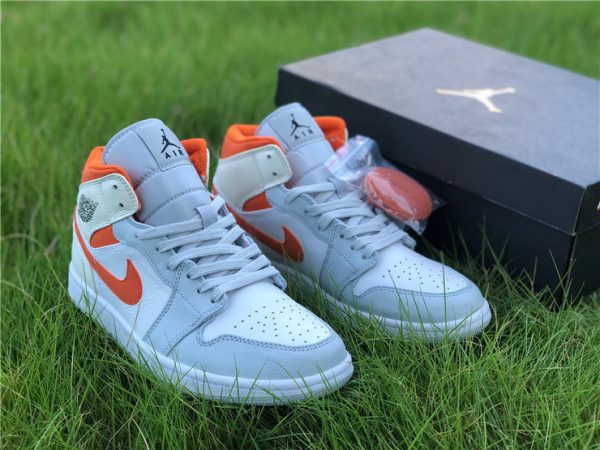 Jordan 1 Mid Starfish Orange Pure Platinum 2020