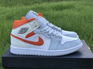 Jordan 1 Mid Starfish Orange Pure Platinum