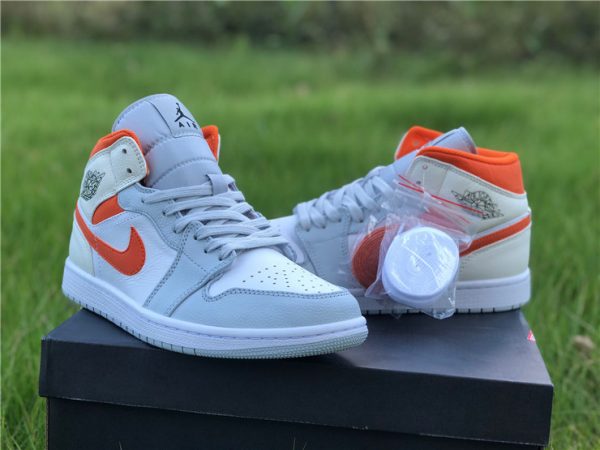 Jordan 1 Mid Starfish Orange Pure Platinum shop