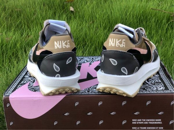 New Custom Travis Scott x Sacai x Nike LDV Waffle Daybreak Brown Heel