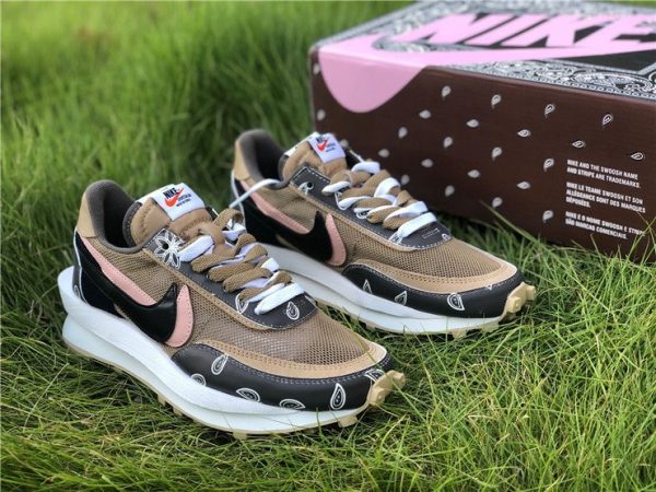 New Custom Travis Scott x Sacai x Nike LDV Waffle Daybreak Brown Sale