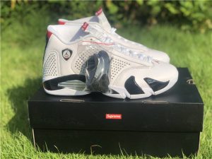 Supreme x Air Jordan 14 White University Red BV7630-106