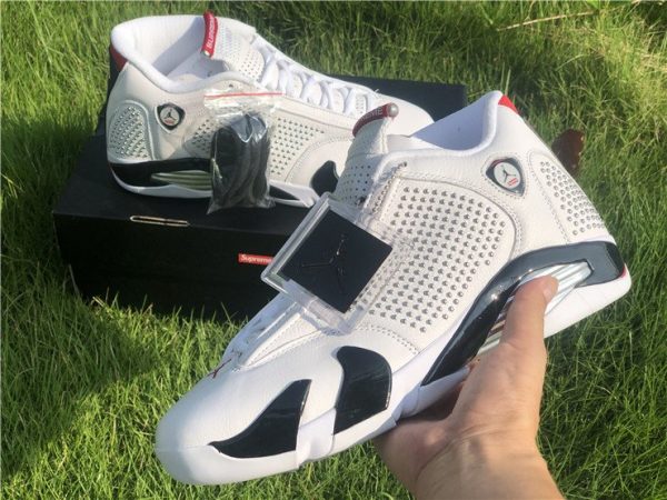 Supreme x Air Jordan 14 White University Red BV7630-106 On-hand