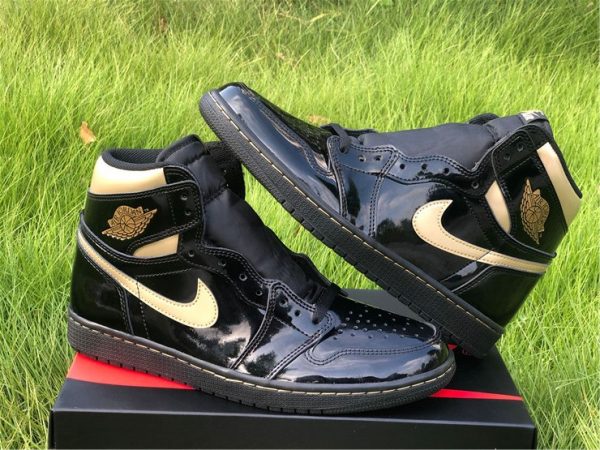 buy Air Jordan 1 High OG Patent Black Metallic Gold