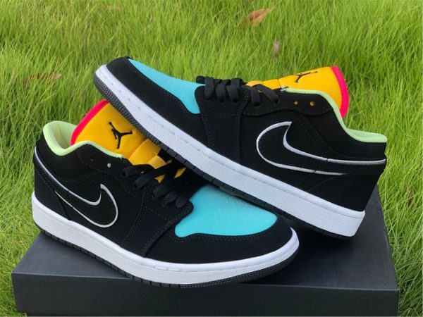 new Air Jordan 1 Multi-Color Black Aurora Green